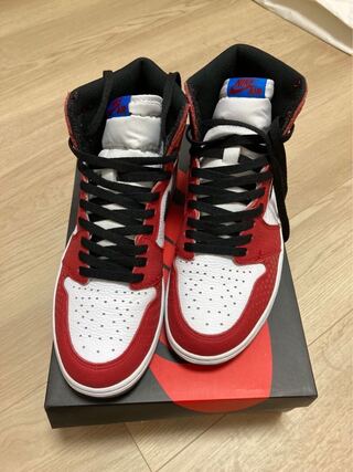 Spiderman x Nike Air Jordan 1 Origin Story "Jim Red/Ho Wight Photo Snubbull Black" 28.5cm