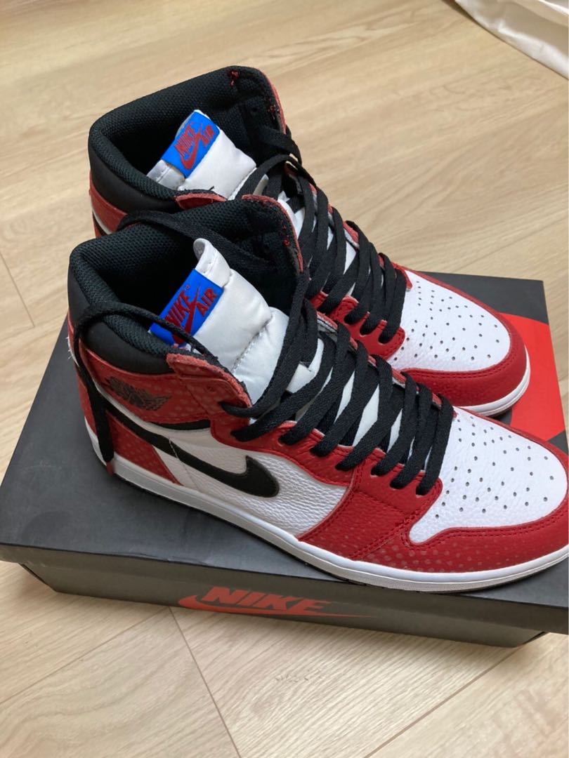 Spiderman x Nike Air Jordan 1 Origin Story "Jim Red/Ho Wight Photo Snubbull Black" 28.5cm