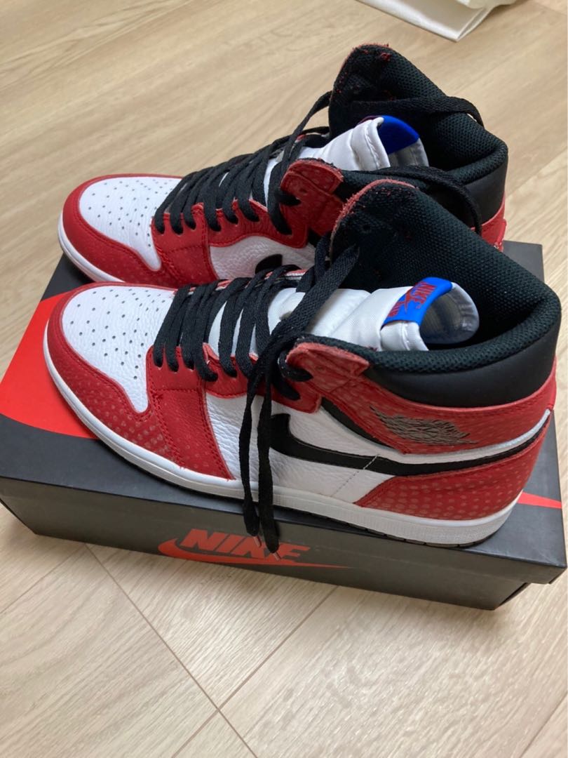 Spiderman x Nike Air Jordan 1 Origin Story "Jim Red/Ho Wight Photo Snubbull Black" 28.5cm