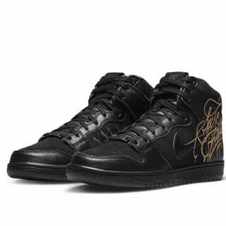 27.5cm  Faust × Nike SB Dunk High "Black and Metallic Gold" 27.5cm