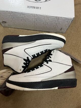 A Ma Maniere × Nike Air Jordan 2 "Airness/Sail and Burgundy" 26cm