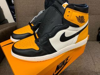 Nike Air Jordan 1 Retro High Og "Yellow Toe" Black/Taxi HoWight 555088-711 29.5cm