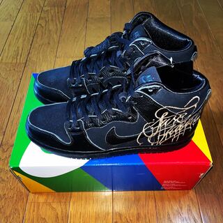 25cm Faust × Nike SB Dunk High Black and Metallic Gold 25cm