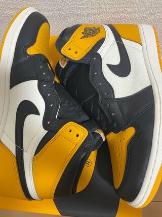 28cm ナイキ エアジョーダン1 レトロ ハイ Og "イエロー トゥ" ブラック/タクシーホワイト 555088-711 28cm