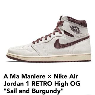 A Ma Maniere x Nike Air Jordan 1 RETRO High OG "Sail and Burgundy" 27cm 27cm