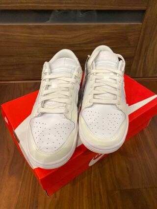 NIKE W DUNK LOW WHITE/SAIL-WHITE  25.5cm