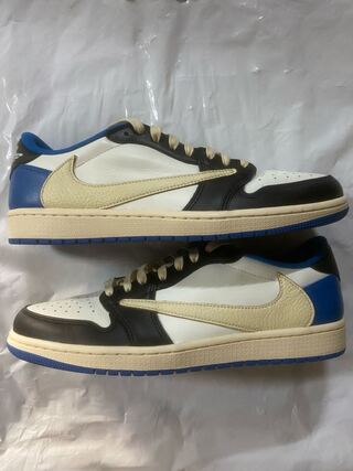 フラグメント デザイン × トラヴィス・スコット × ナイキ エアジョーダン 1 ロー Og セイル/ミリタリー ブルーブラックモスリン DM7866-140 28.5cm