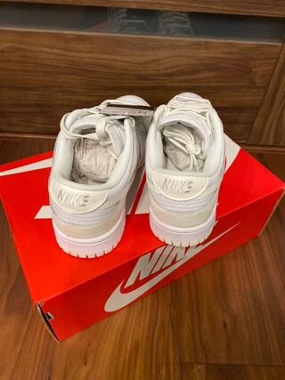 NIKE W DUNK LOW WHITE/SAIL-WHITE  25.5cm