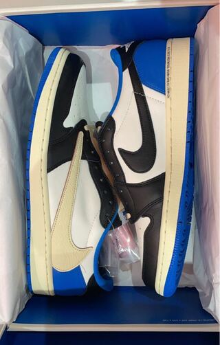 フラグメント デザイン × トラヴィス・スコット × ナイキ エアジョーダン 1 ロー Og セイル/ミリタリー ブルーブラックモスリン DM7866-140 27.5cm