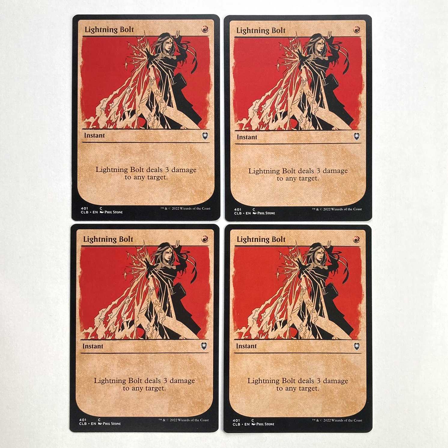 Lightning Bolt / Lightning Bolt English 4 rulebook cards