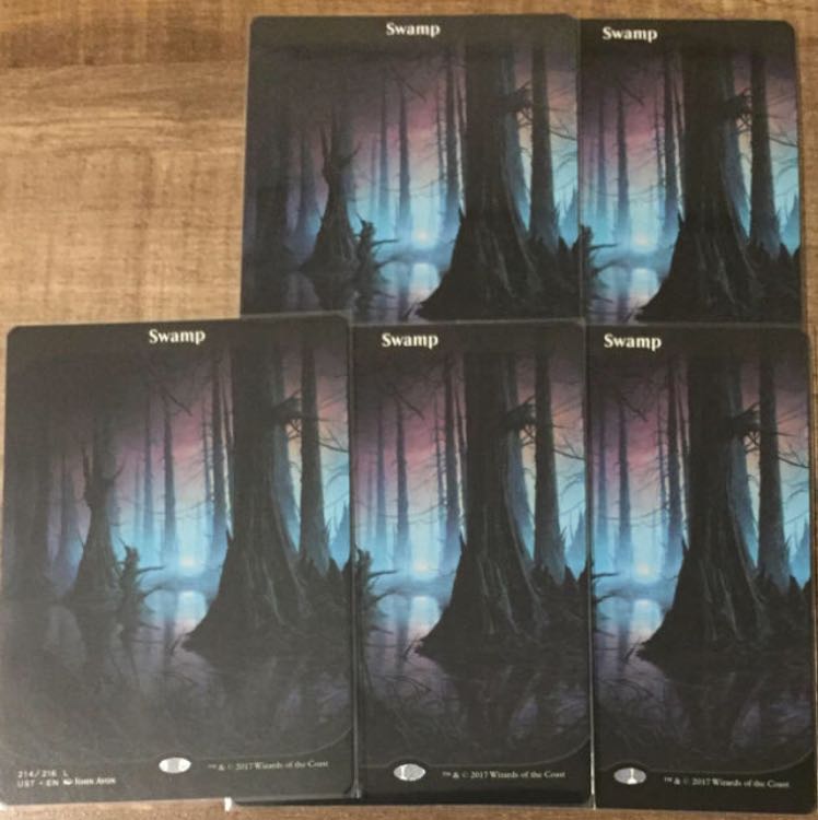 MTG swamp UST English 5 sheets unstable
