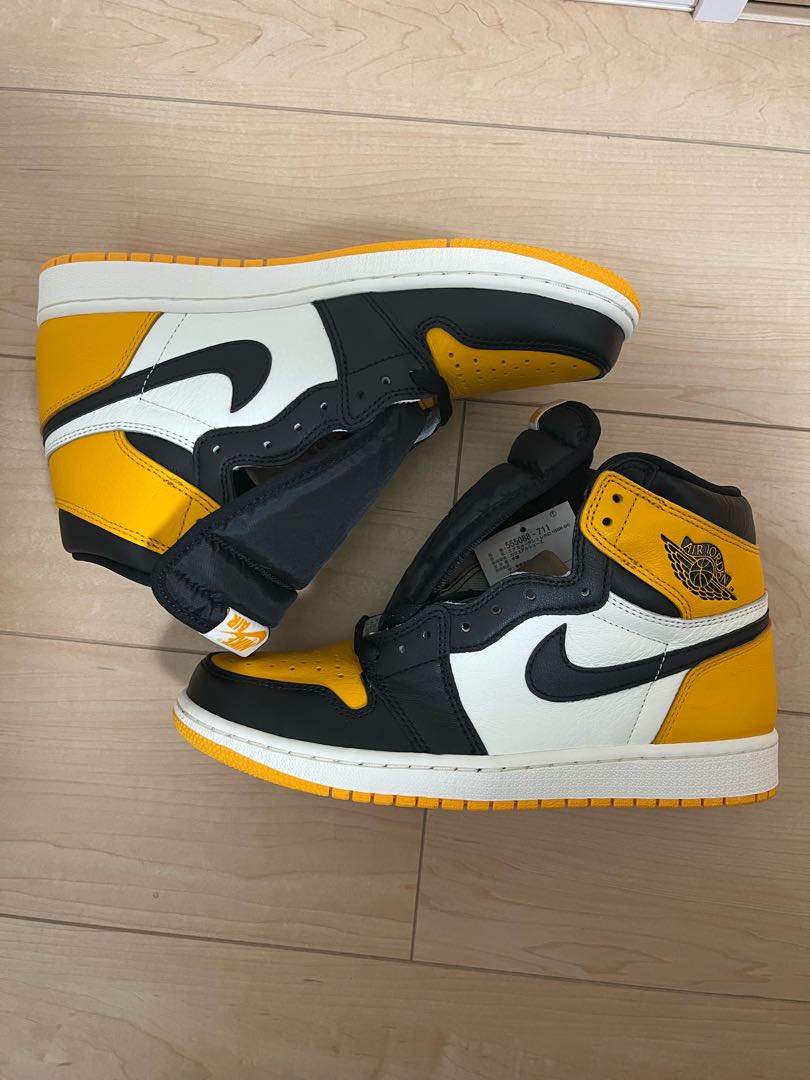 Nike Air Jordan 1 Retro High Og "Yellow Toe" Black/Taxi HoWight 555088-711 27cm