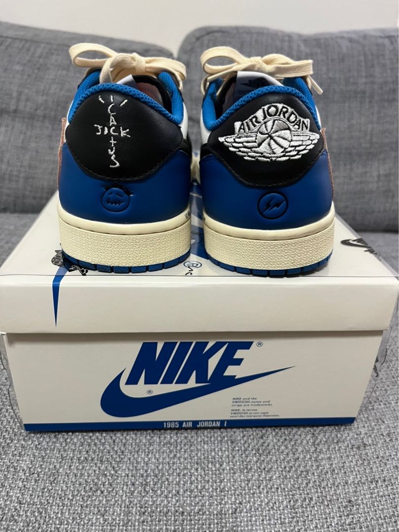 Fragment Design x Travis Scott x Nike Air Jordan 1 Low Og Sail/Military Snubbull Black Muslin DM7866-140 27cm