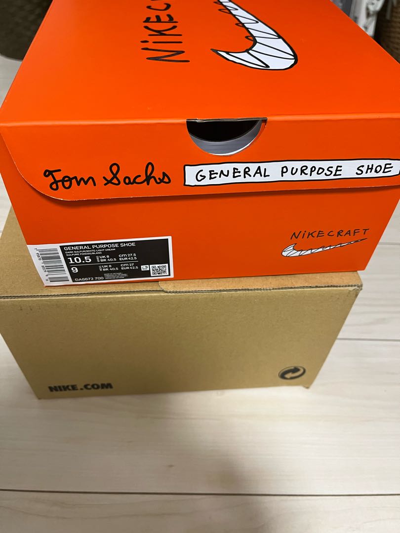 Tom Sachs x Nike Craft Women's General Purpose Shoe "Yellow / Archive" Dark Sulphur/HoWight-Light Cream DA6672-700 27.5cm