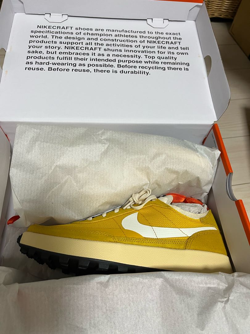Tom Sachs x Nike Craft Women's General Purpose Shoe "Yellow / Archive" Dark Sulphur/HoWight-Light Cream DA6672-700 27.5cm
