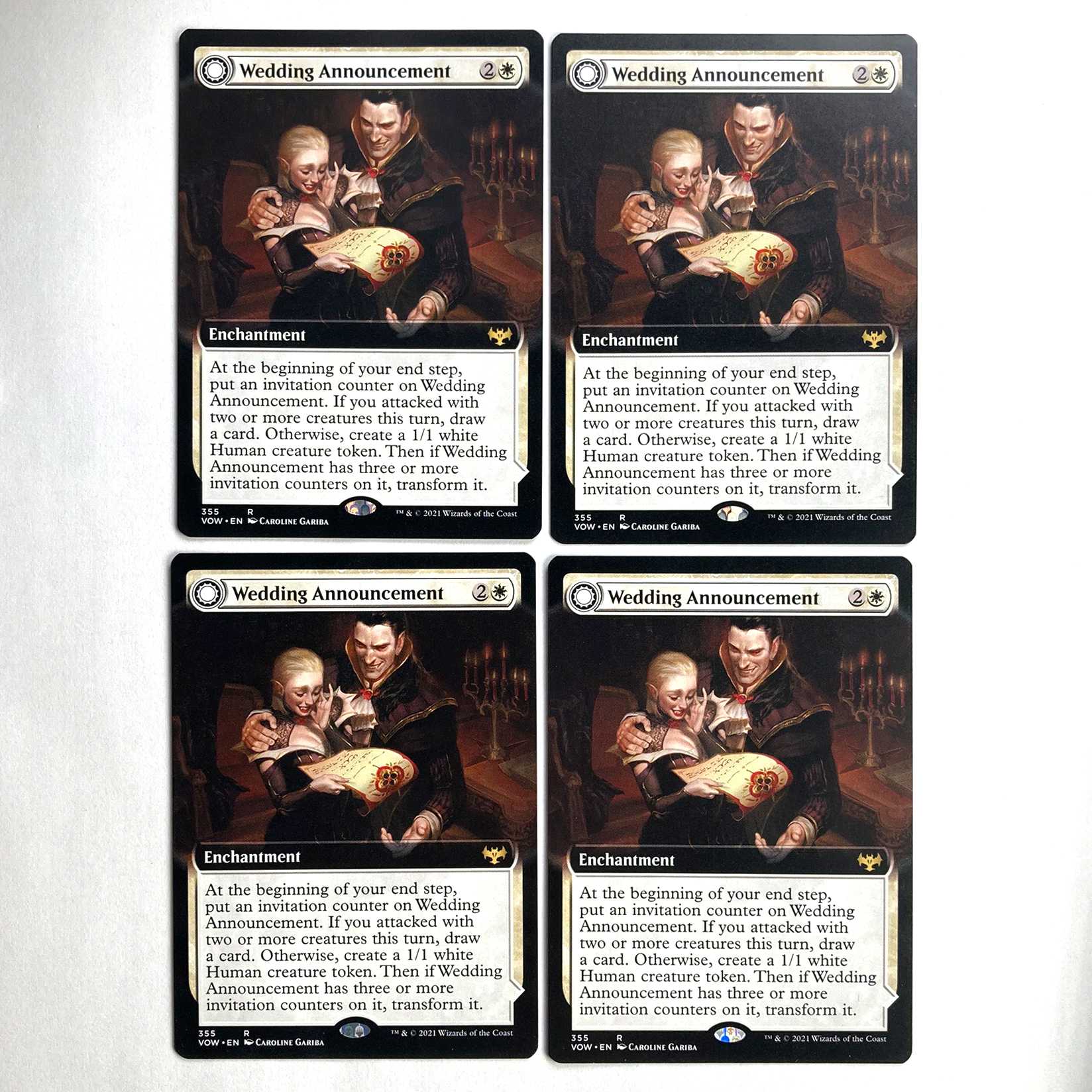 Wedding Announcement Rare 355/277 English Expanded Set of 4