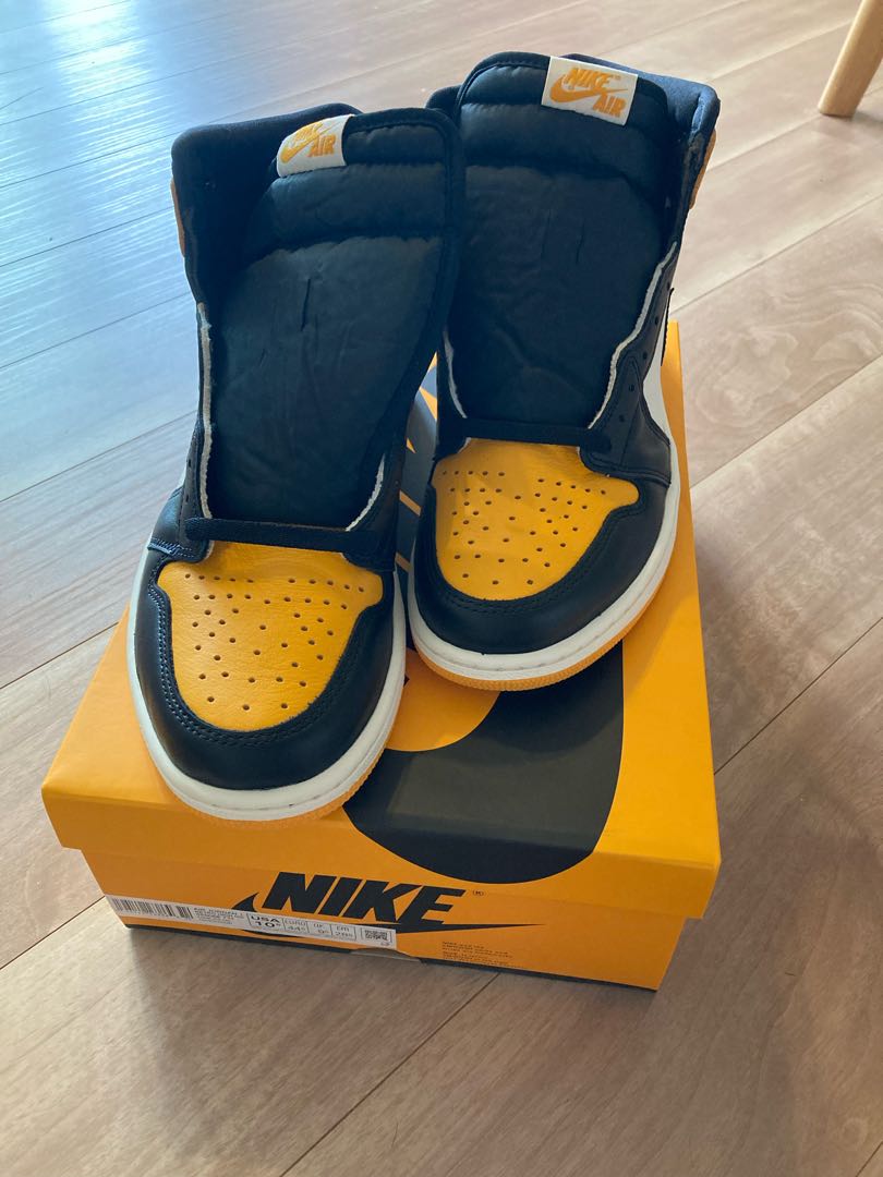 Nike Air Jordan 1 Retro High Og "Yellow Toe" Black/Taxi HoWight 555088-711 28.5cm