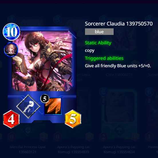 魔導士 クローディア(NFTWars 10/4/5 能力有り)