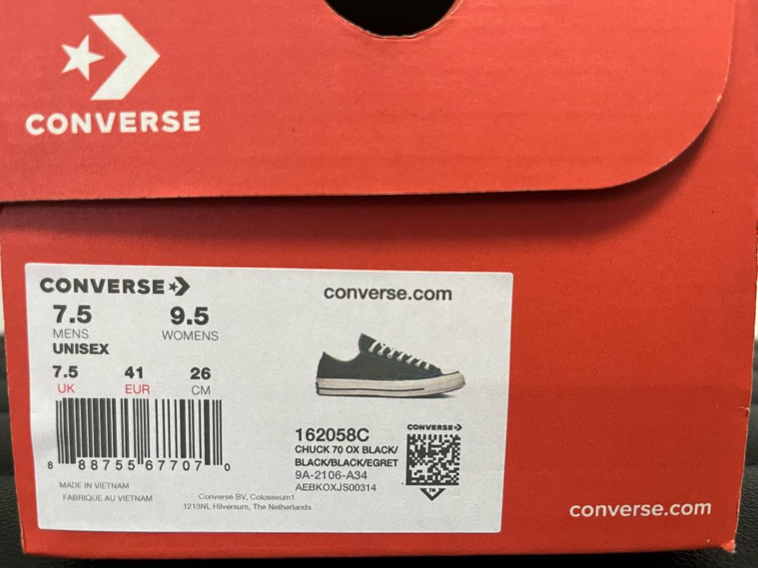 Converse Chuck Taylor CT70 OX 26.0 Black Black 26cm