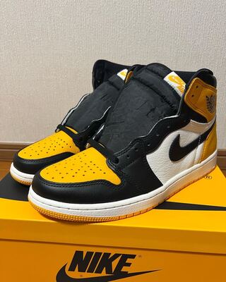 ナイキ エアジョーダン1 レトロ ハイ Og "イエロー トゥ" ブラック/タクシーホワイト 555088-711 27cm