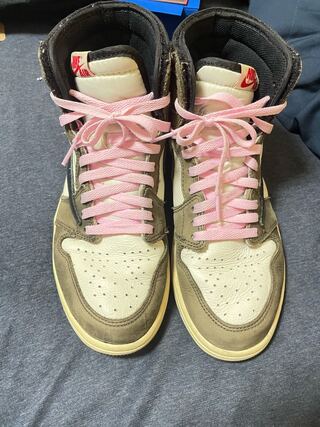 トラヴィス・スコット × ナイキ エアジョーダン 1 ハイ Og Ts Sp セイル/ダークモカユニバーシティレッド/ブラック CD4487-100 27.5cm