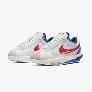 sacai × Nike Zoom Cortez White and University Red 28.5cm