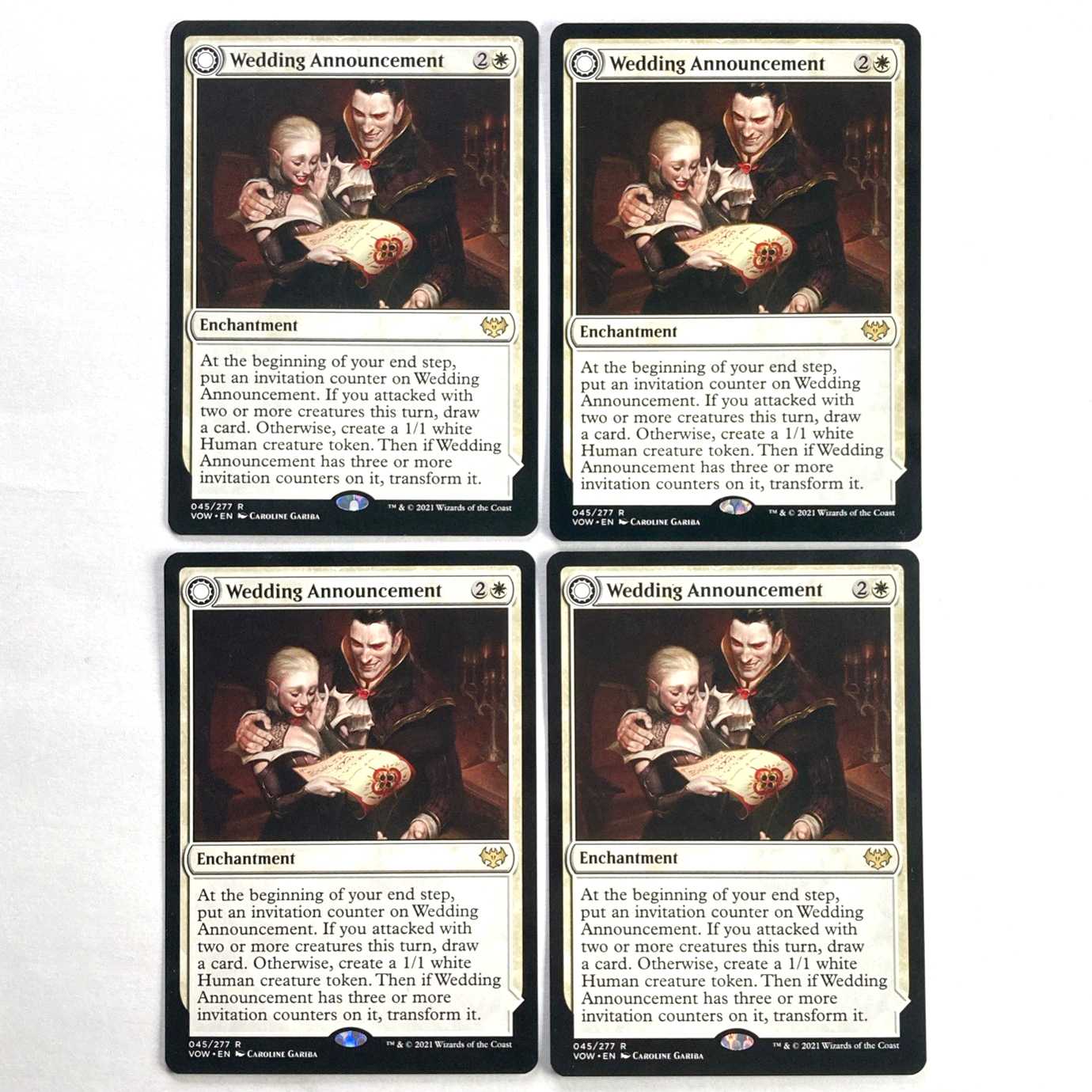 Wedding Announcement Rare 45/277 Innistrad: The Crimson Pact English 4-card set