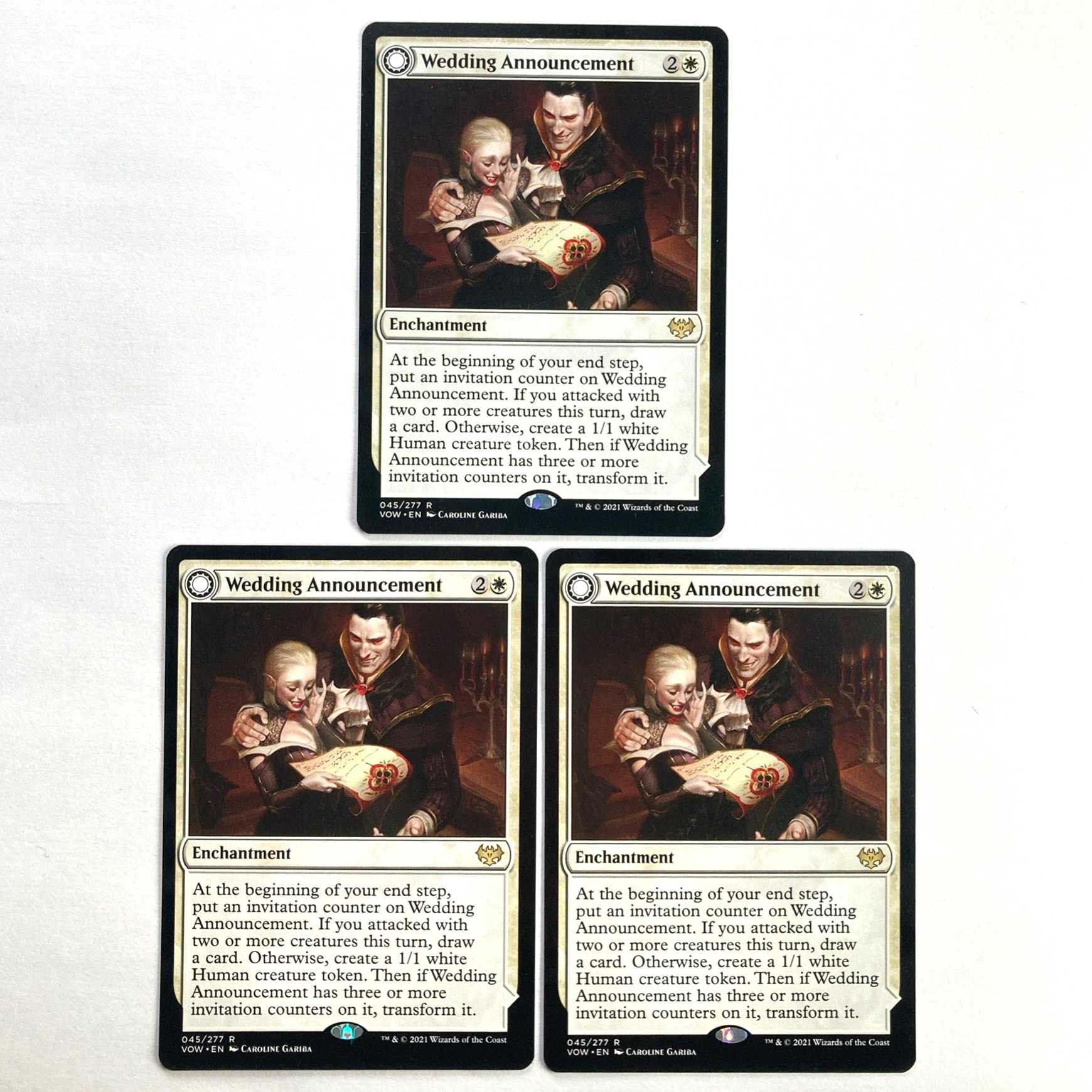Wedding Announcement Rare 45/277 Innistrad: The Crimson Pact English Set of 3