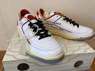 27.5 Off-White × Nike Air Jordan 2 Low "White and Varsity Red" 27.5cm