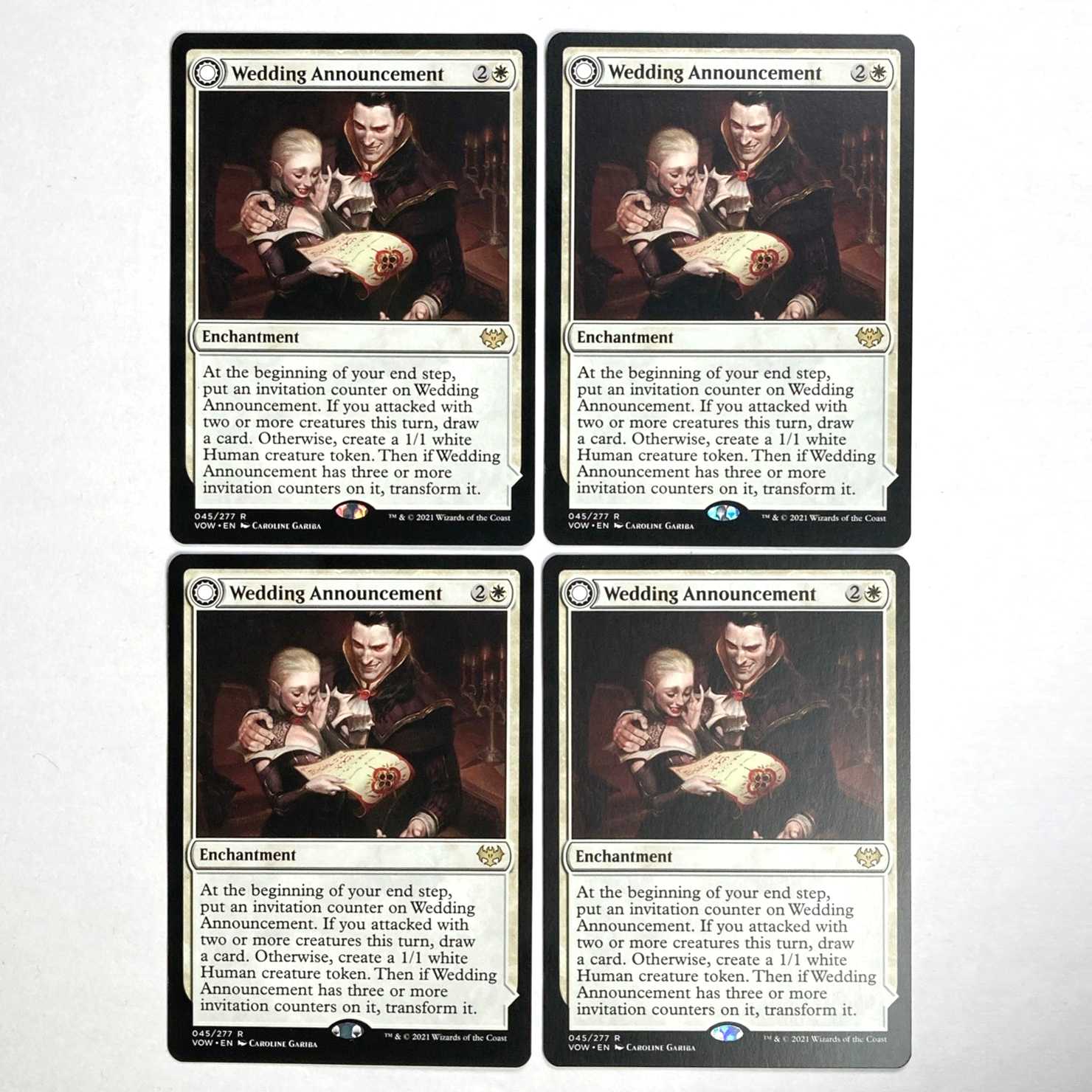 Wedding Announcement Rare 45/277 Innistrad: The Crimson Pact English 4-card set