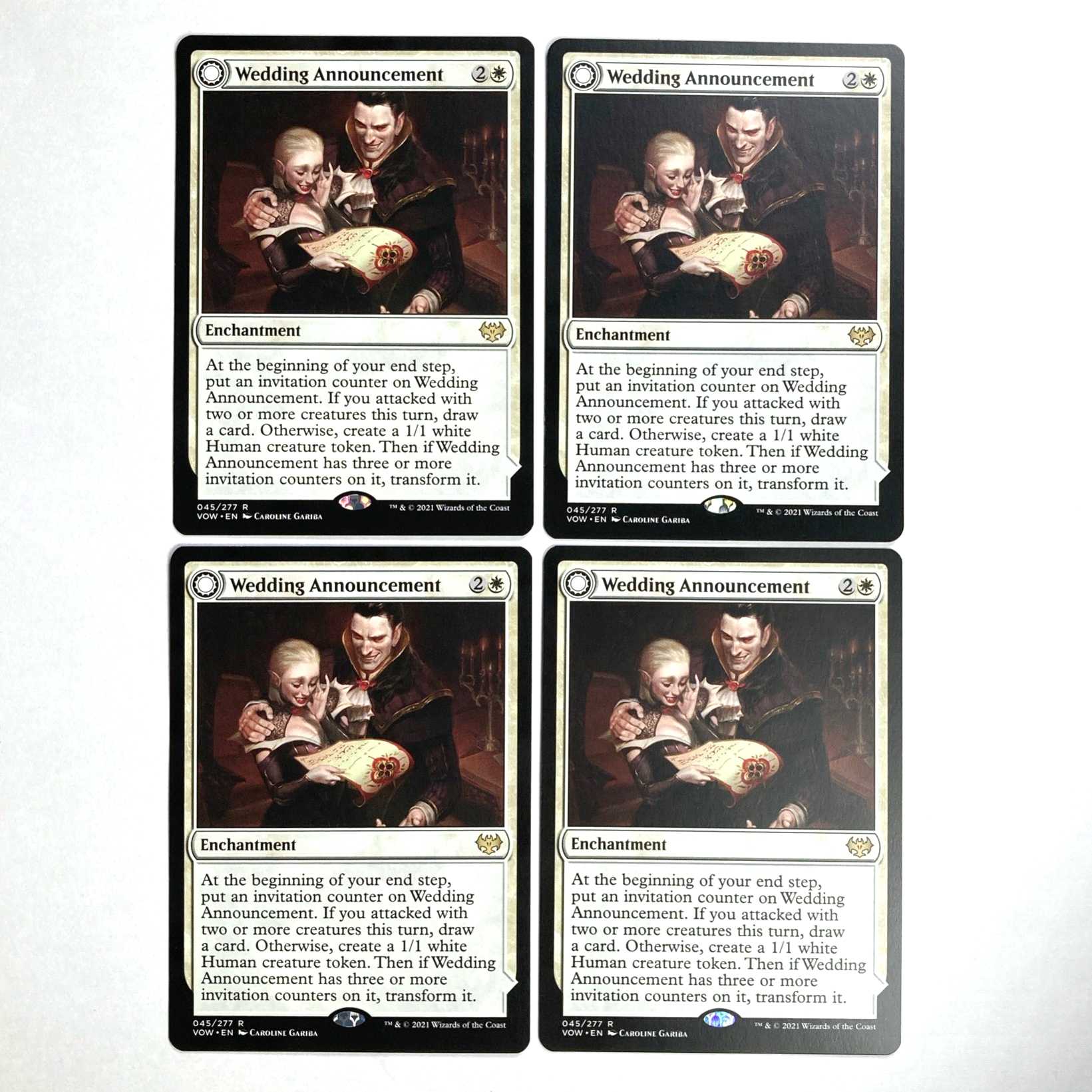 Wedding Announcement Rare 45/277 Innistrad: The Crimson Pact English 4-card set