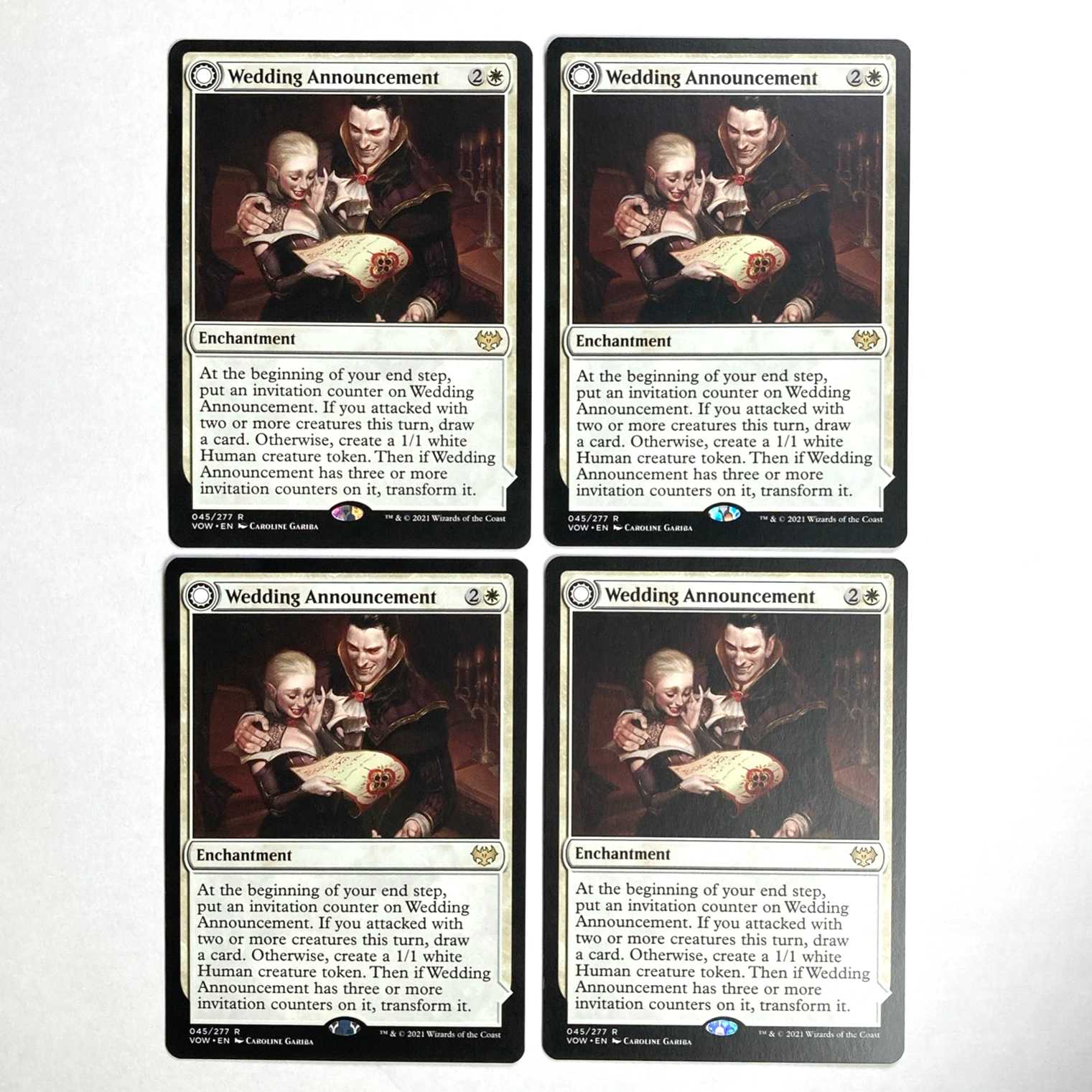 Wedding Announcement Rare 45/277 Innistrad: The Crimson Pact English 4-card set