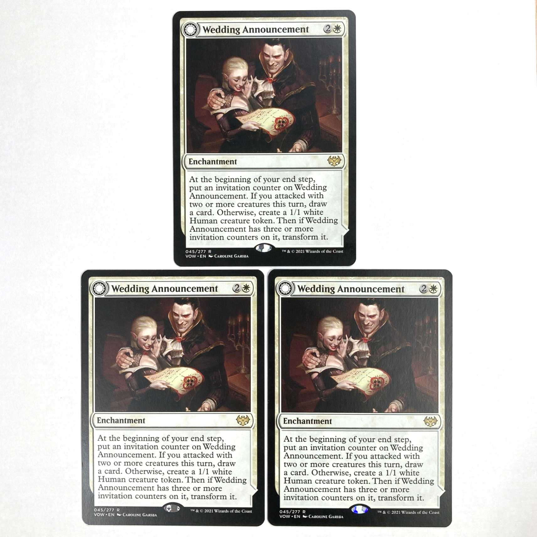 Wedding Announcement Rare 45/277 Innistrad: The Crimson Pact English Set of 3