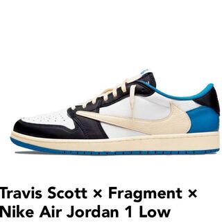 フラグメント デザイン × トラヴィス・スコット × ナイキ エアジョーダン 1 ロー Og セイル/ミリタリー ブルーブラックモスリン DM7866-140 30cm