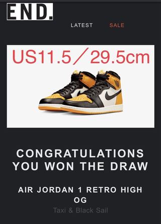 ナイキ エアジョーダン1 レトロ ハイ Og "イエロー トゥ" ブラック/タクシーホワイト 555088-711 29.5cm