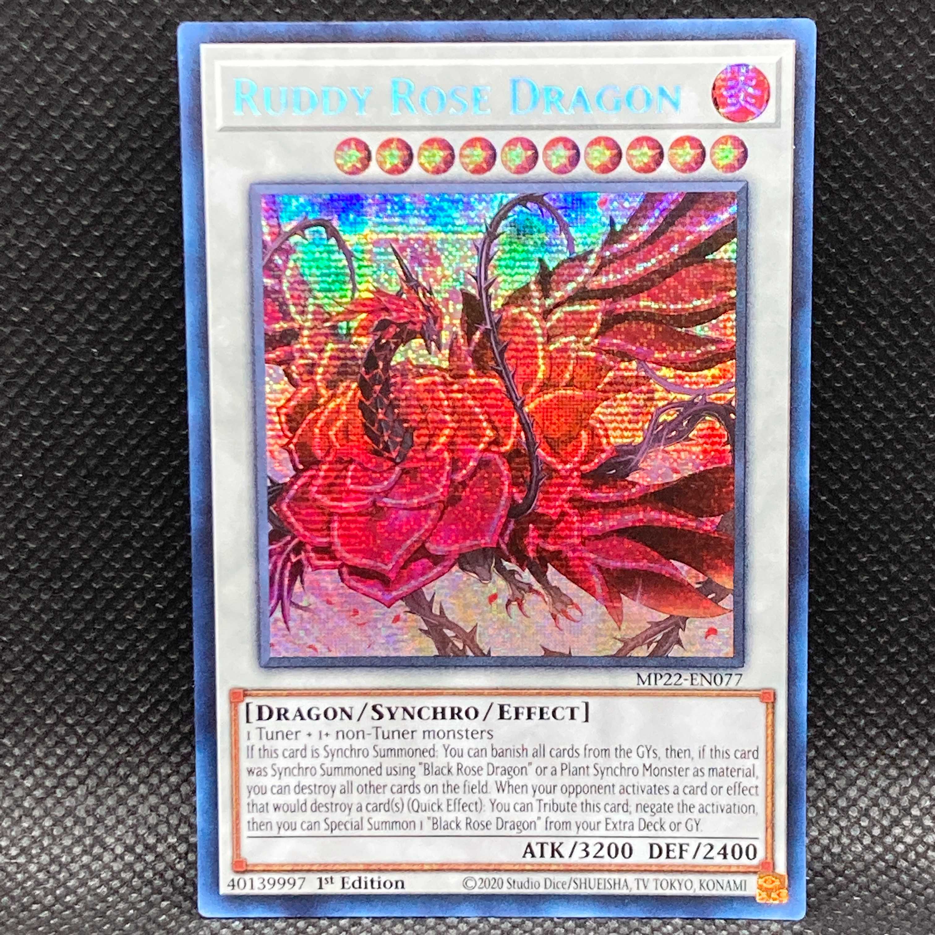 Yu-Gi-Oh! English Ruddy Rose Dragon 1st MP22 Secret Shik tin 2022