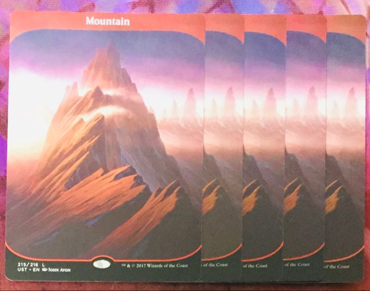 MTG mountain UST English 5-card set