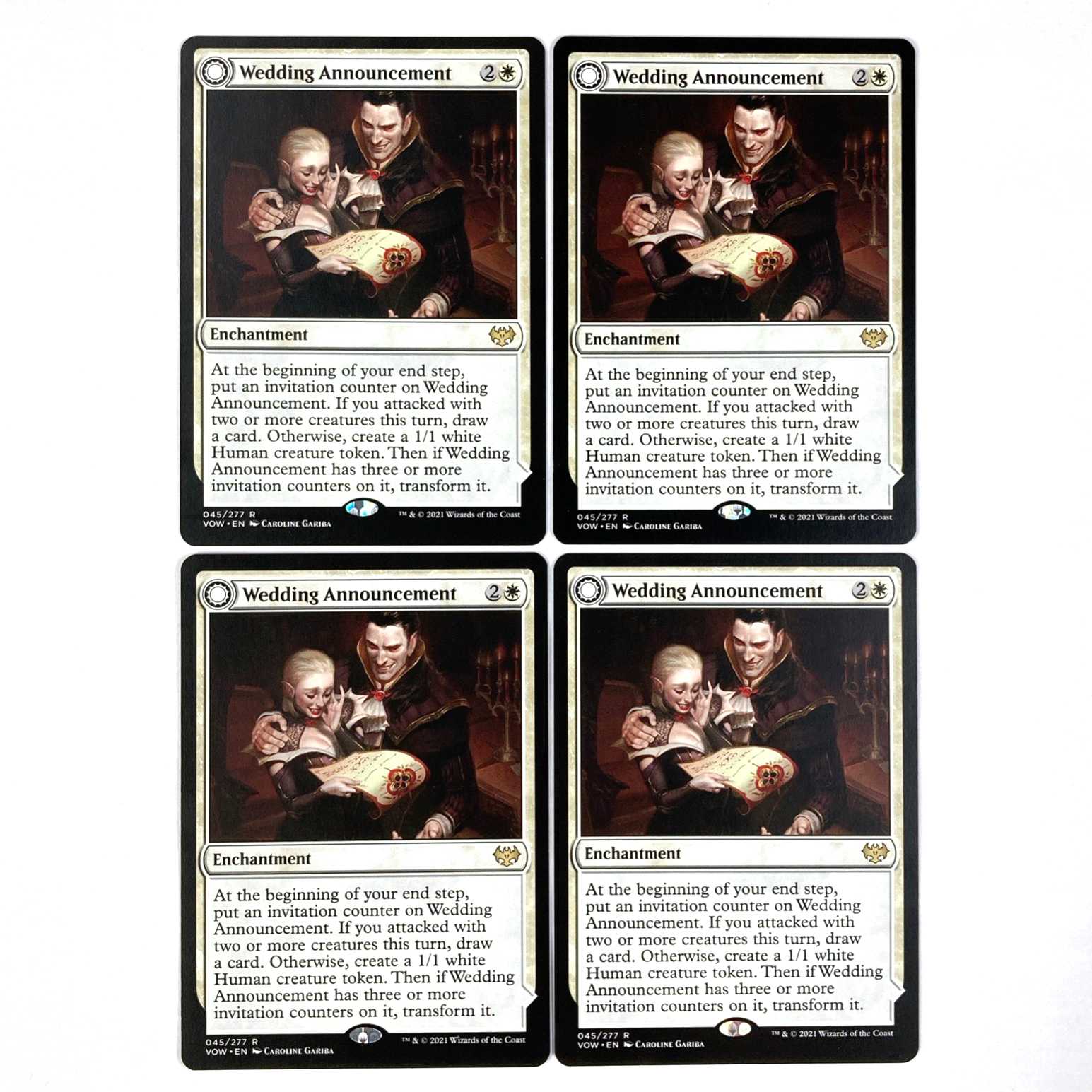 Wedding Announcement Rare 45/277 Innistrad: The Crimson Pact English 4-card set