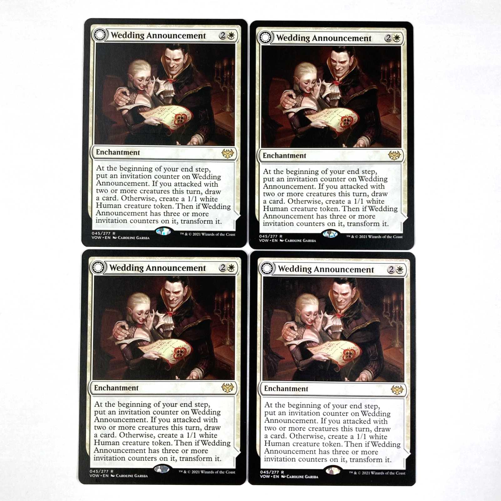 Wedding Announcement Rare 45/277 Innistrad: The Crimson Pact English 4-card set