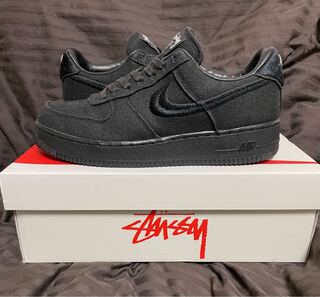 ステューシー × ナイキ エアフォース1 ロー ブラック 27.5 27.5cm