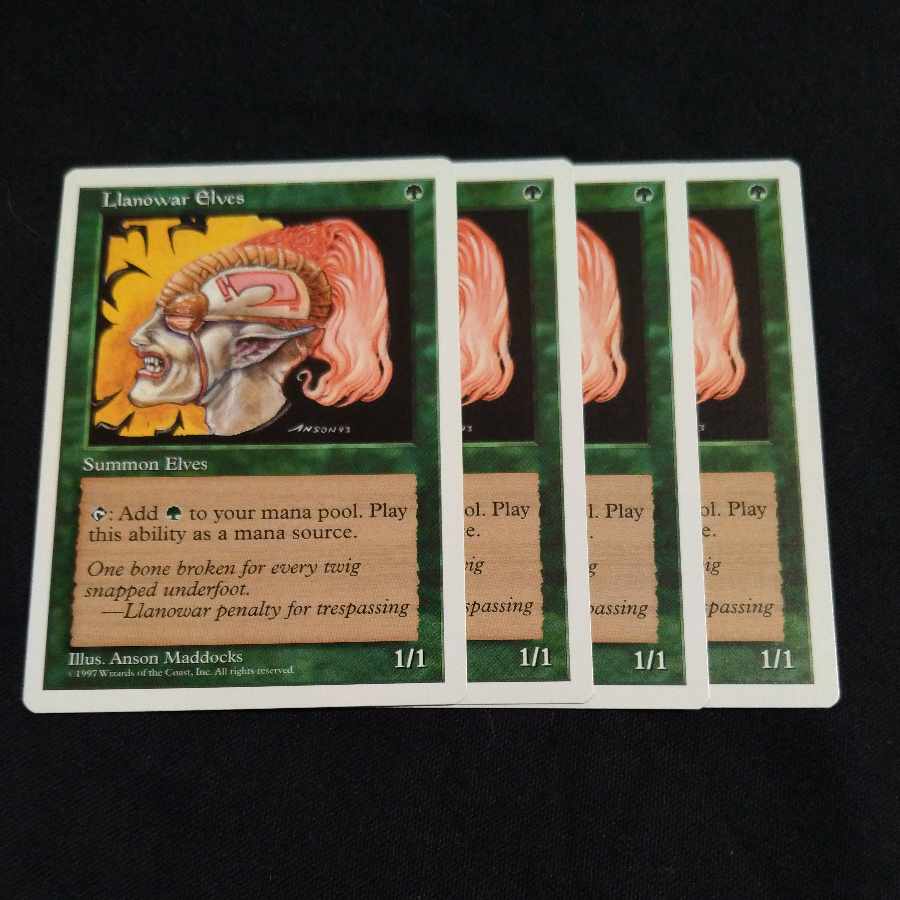 Llanowar Elves / Llanowar Elves Old Frame 5 English Edition Set of 4