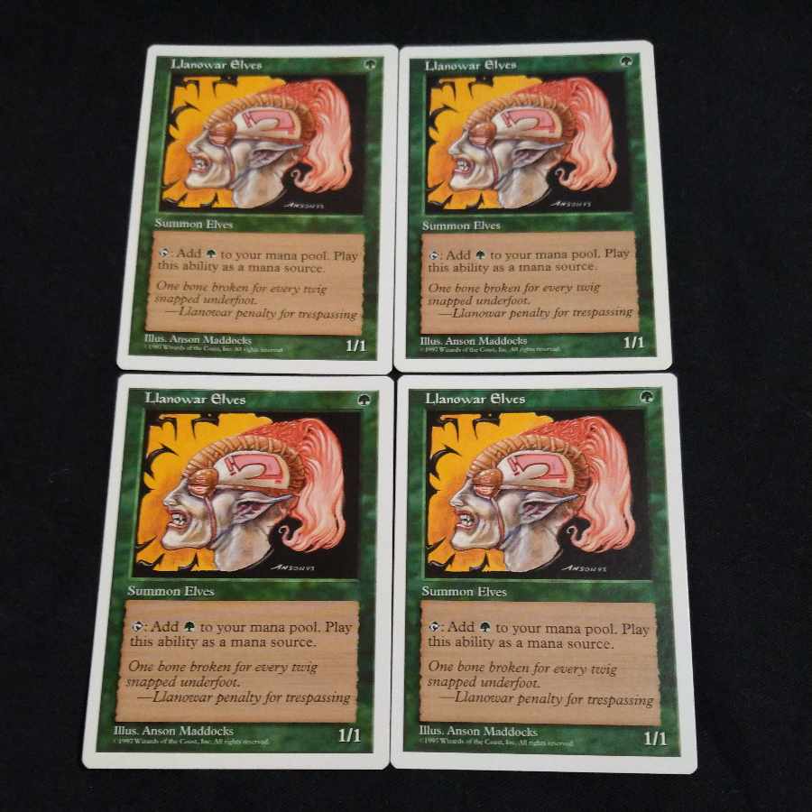 Llanowar Elves / Llanowar Elves Old Frame 5 English Edition Set of 4