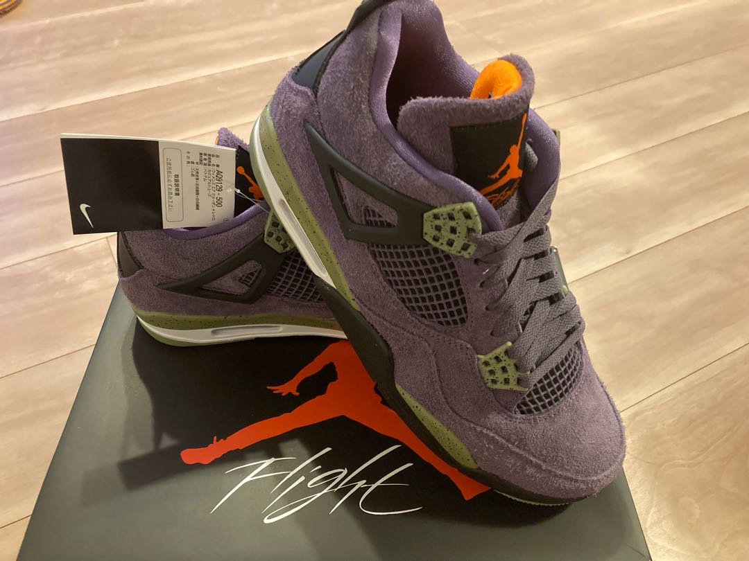 ナイキ ウィメンズ エアジョーダン 4 レトロ "キャニオン パープル" キャニオン パープル/アンスラサイトアリゲーターセーフティ オレンジ AQ9129-500 29cm