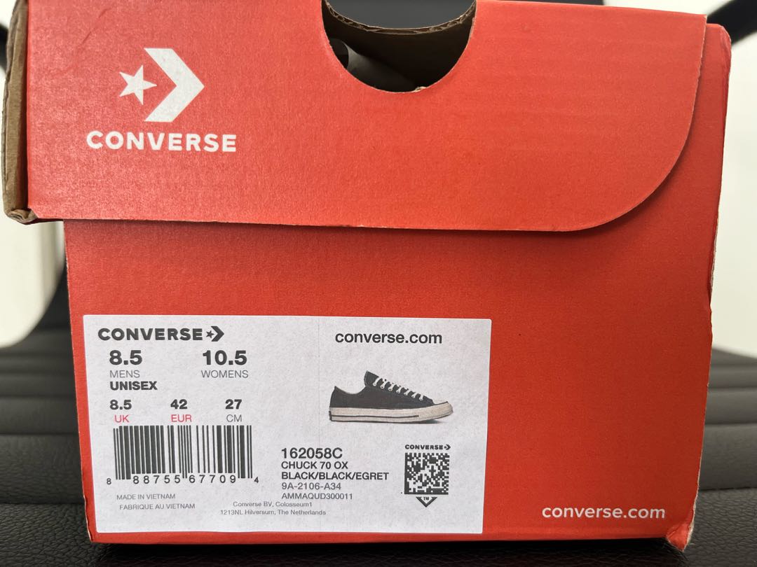 コンバース チャックテイラー CT70 OX 27.0 黒 ブラック 27cm