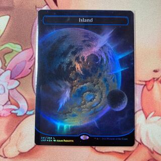 MTG unfinity space land Islandfoil planet ver