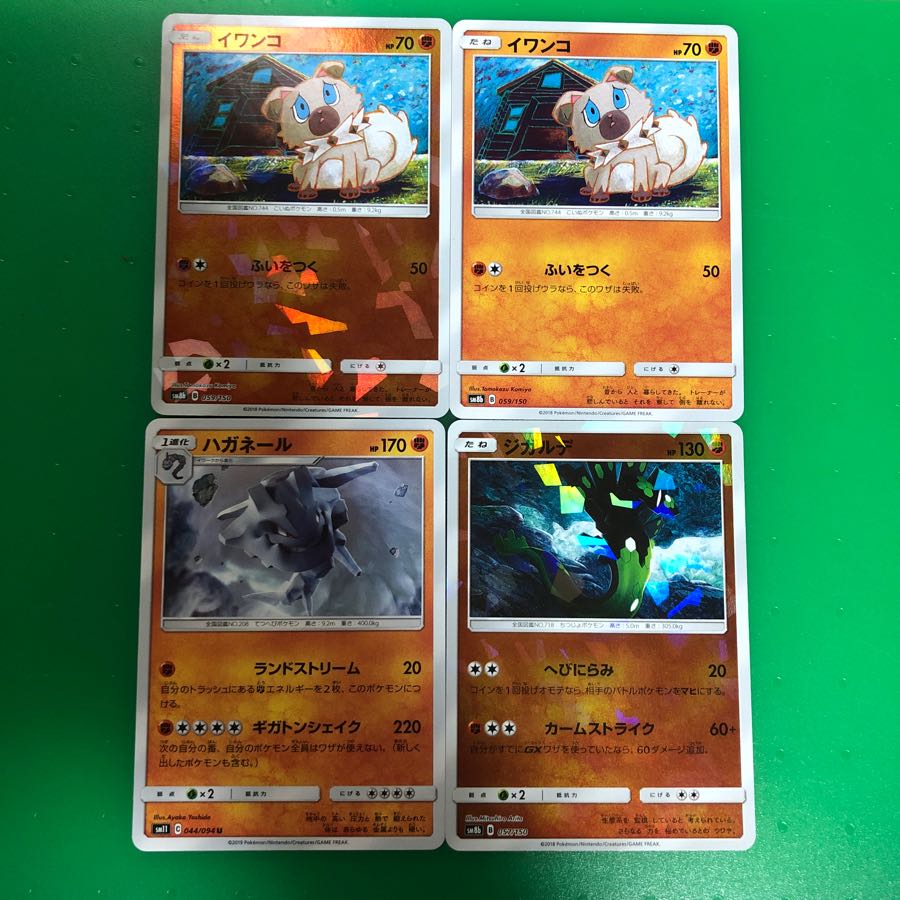 イワンコ2枚(ホロ1枚)、ハガネール1枚、ジガルデ1枚(ホロ1枚)