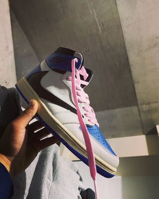 フラグメント デザイン × トラヴィス・スコット × ナイキ エアジョーダン 1 ロー Og セイル/ミリタリー ブルーブラックモスリン DM7866-140 27.5cm