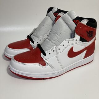 ナイキ エアジョーダン 1 レトロ ハイ Og "ヘリテージ" ホワイト/ユニバーシティ レッドブラック 555088-161 28cm