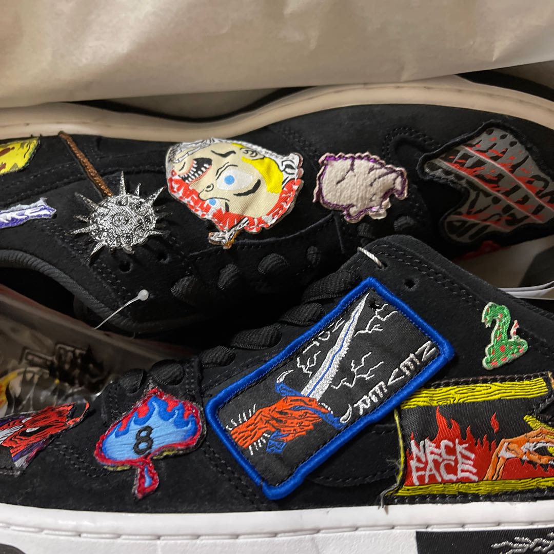 ネックフェイス × ナイキ SB ダンク ロー "ブラック" ブラック/ホワイト/マルチカラー DQ4488-001 26.5cm