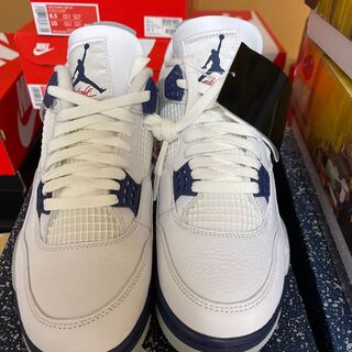 ナイキ エアジョーダン4 "ミッドナイトネイビー" ホワイト/ミッドナイトネイビー DH6927-140 26.5cm